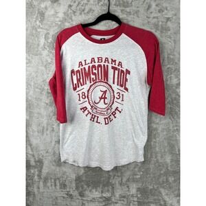 Alabama Crimson Tide Raglan Tee Mens Medium Russell Athletic NCAA College Sport